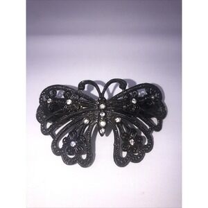 Vintage‎ Silver Colored Butterfly Barrette